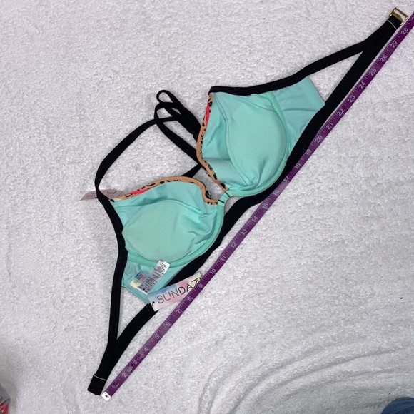 NWT sundazed black Scarlett halter bikini underwire 36 b/c cup Xl bottom - Picture 10 of 11